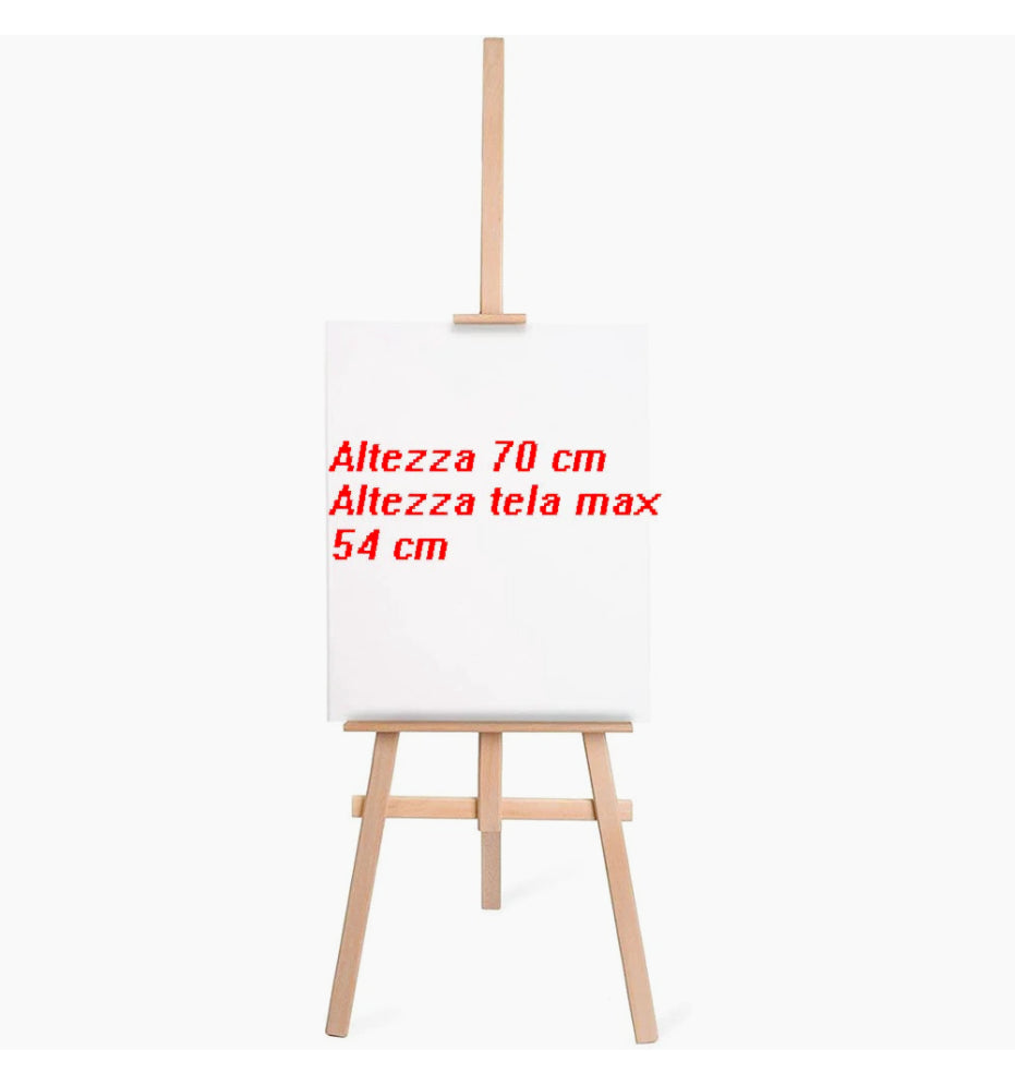 Cavalletto pittorico legno 70cm – inclinabile per tele e foto - ambraled