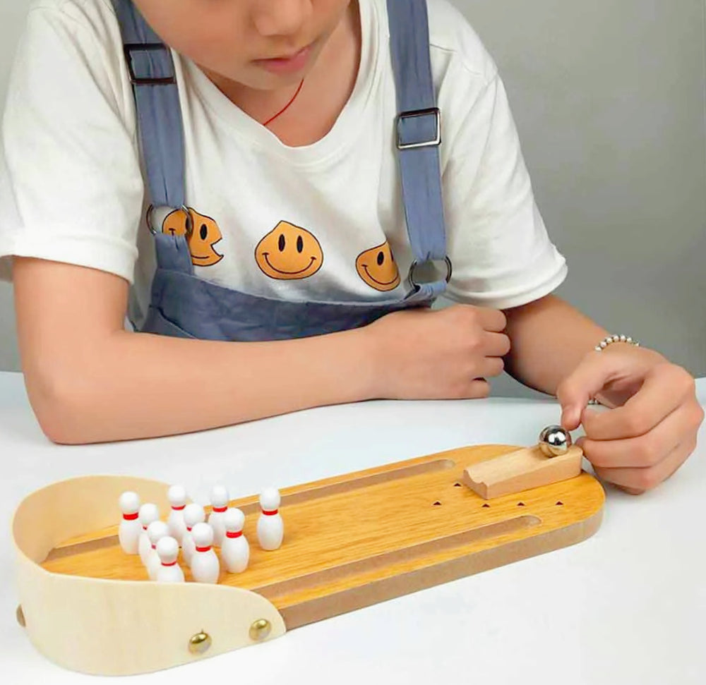 Bowling da tavolo mini – gioco interattivo con birilli e palla - ambraled