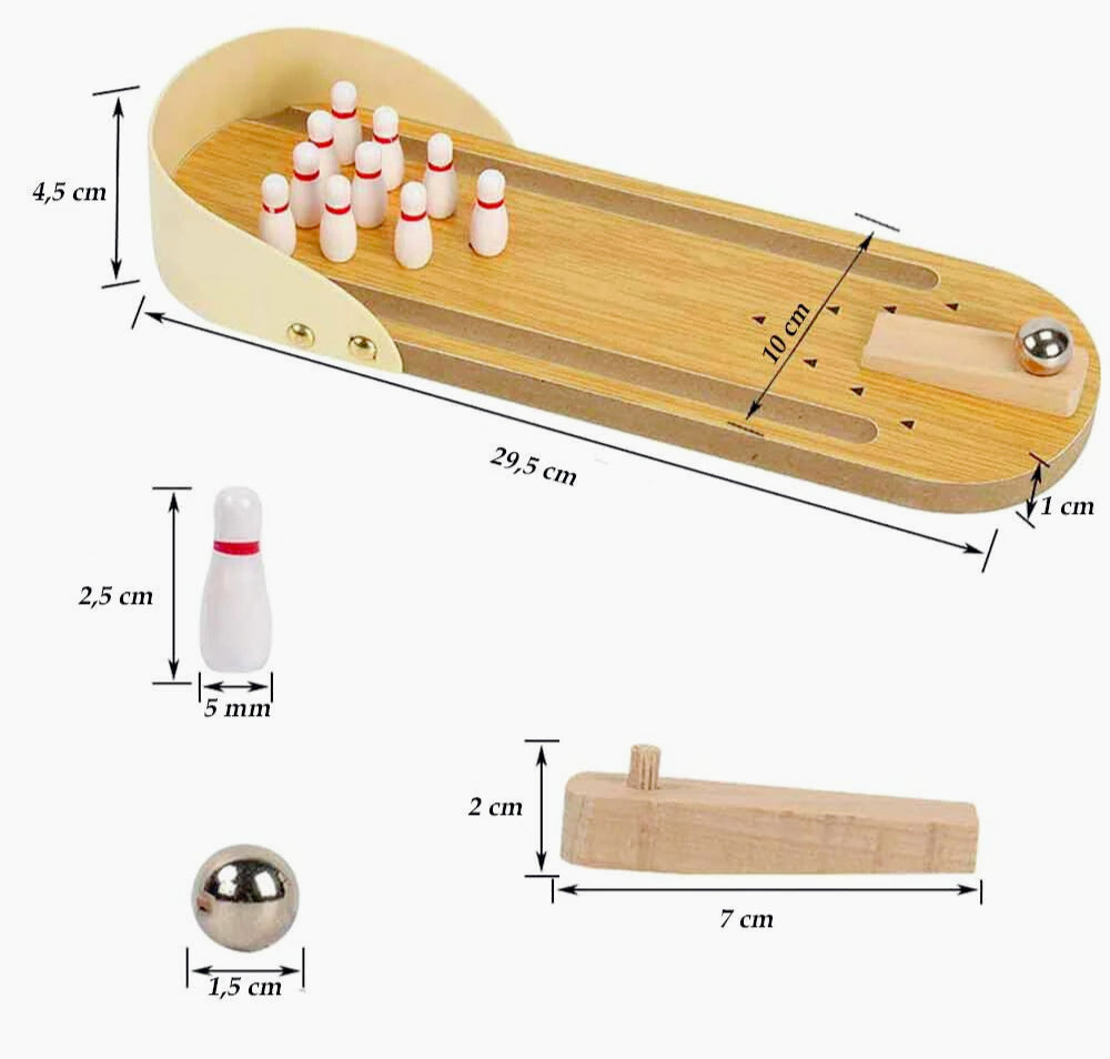 Bowling da tavolo mini – gioco interattivo con birilli e palla - ambraled