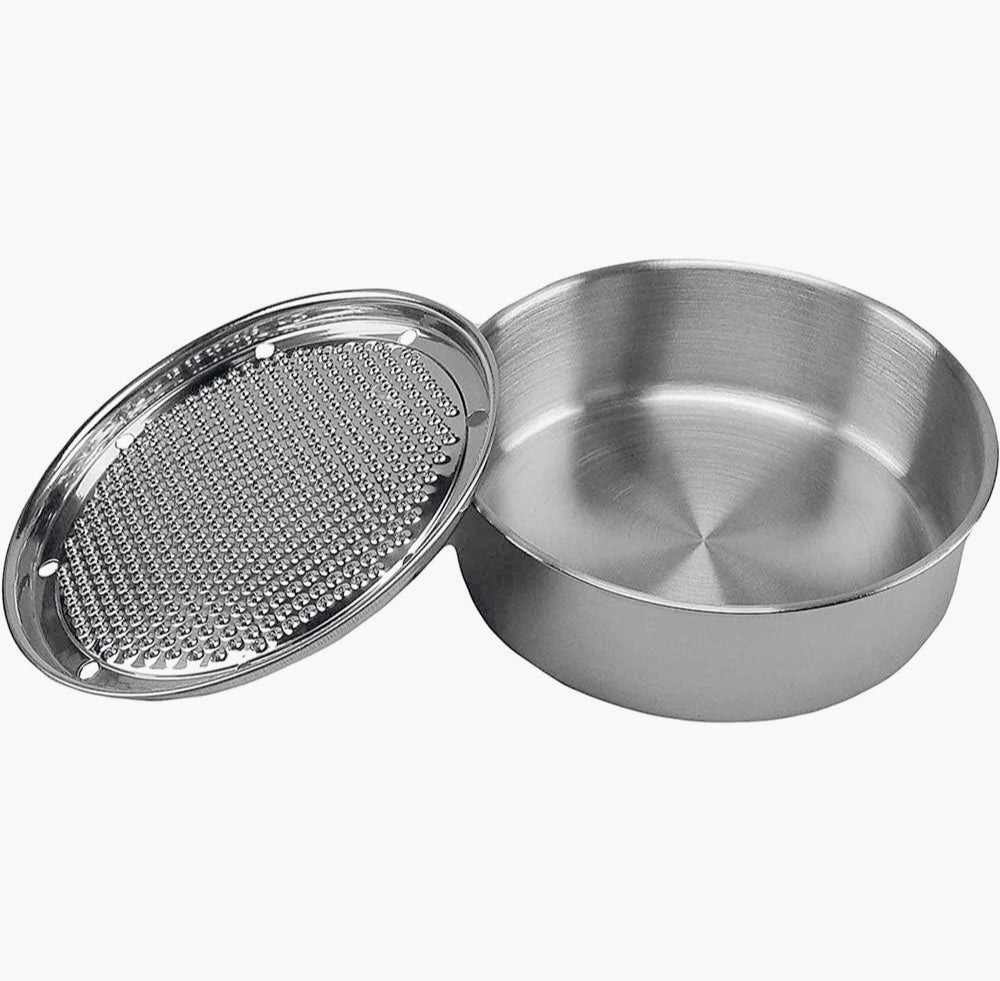 Grattugia formaggio inox – con vaschetta raccogli prodotto - ambraled