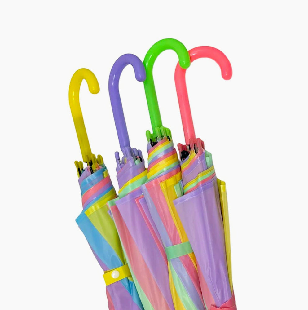 Ombrello 8 stecche arcobaleno – multicolore apertura a scatto - ambraled