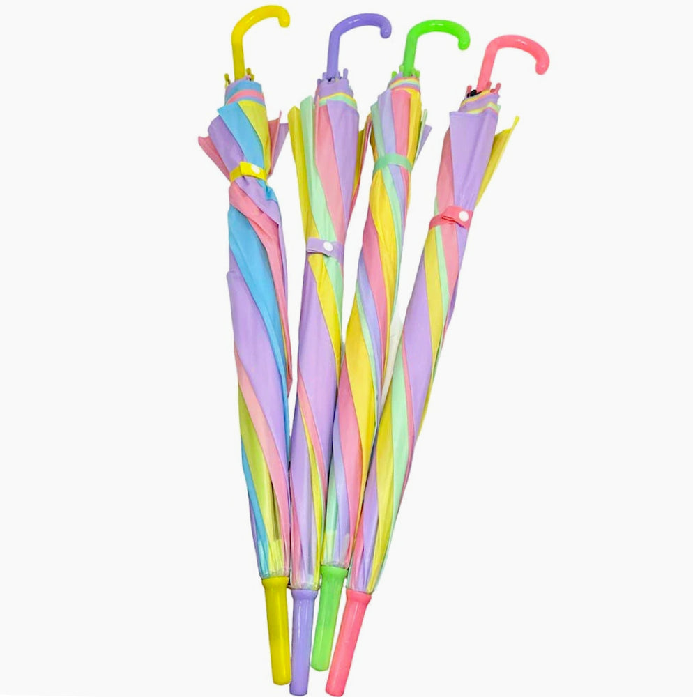 Ombrello 8 stecche arcobaleno – multicolore apertura a scatto - ambraled