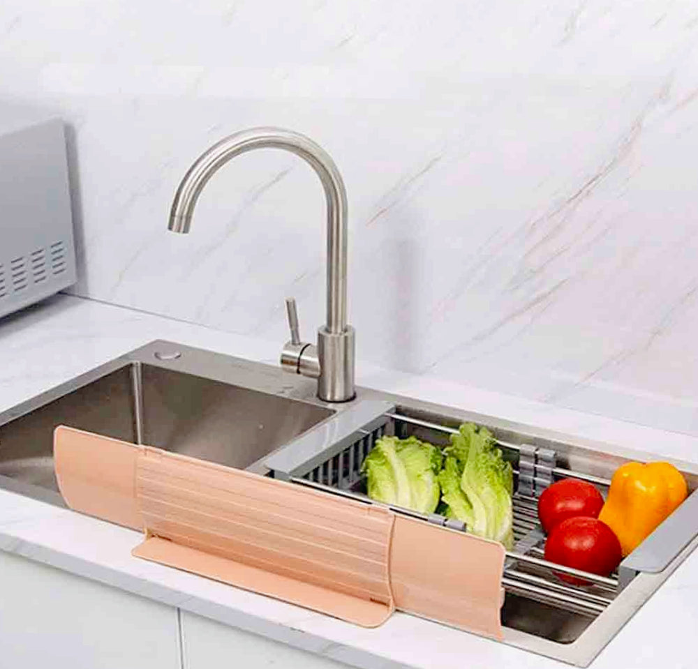 Paraspruzzi lavandino cucina – estensibile con ventosa - ambraled