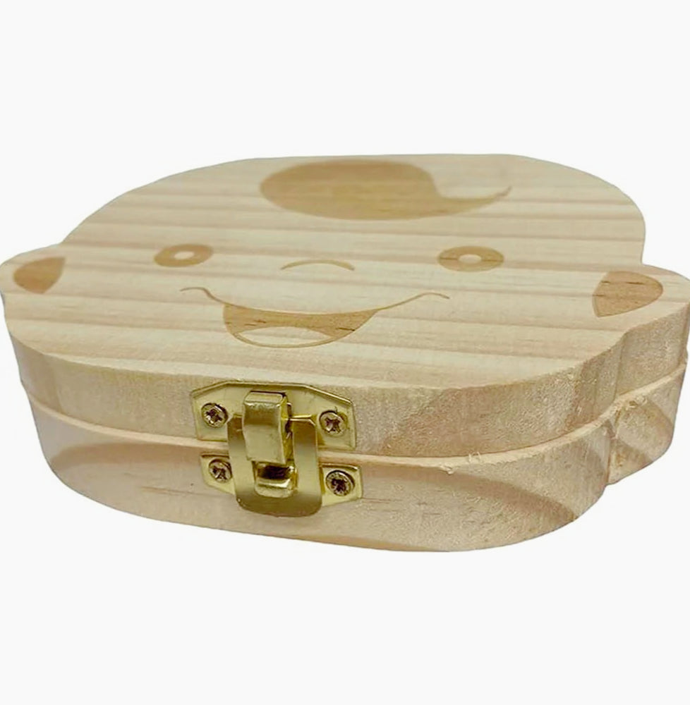 Scatoletta porta dentini ombelico in legno per maschietto - ambraled