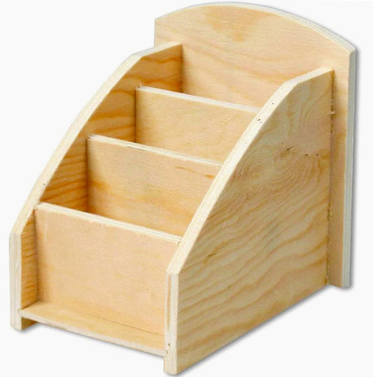 Portapenne in legno 3 scomparti – Perfetto per decoupage e decorazione - ambraled