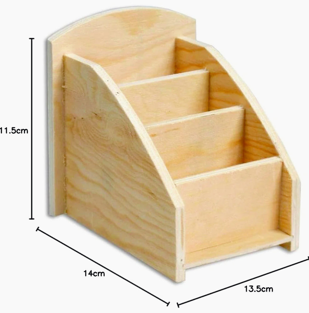 Portapenne in legno 3 scomparti – Perfetto per decoupage e decorazione - ambraled