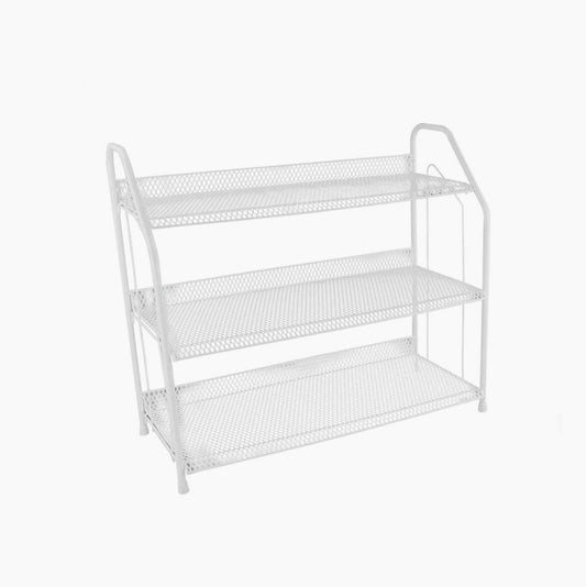 Scaffale multiuso in metallo 3 ripiani bianco salvaspazio - ambraled