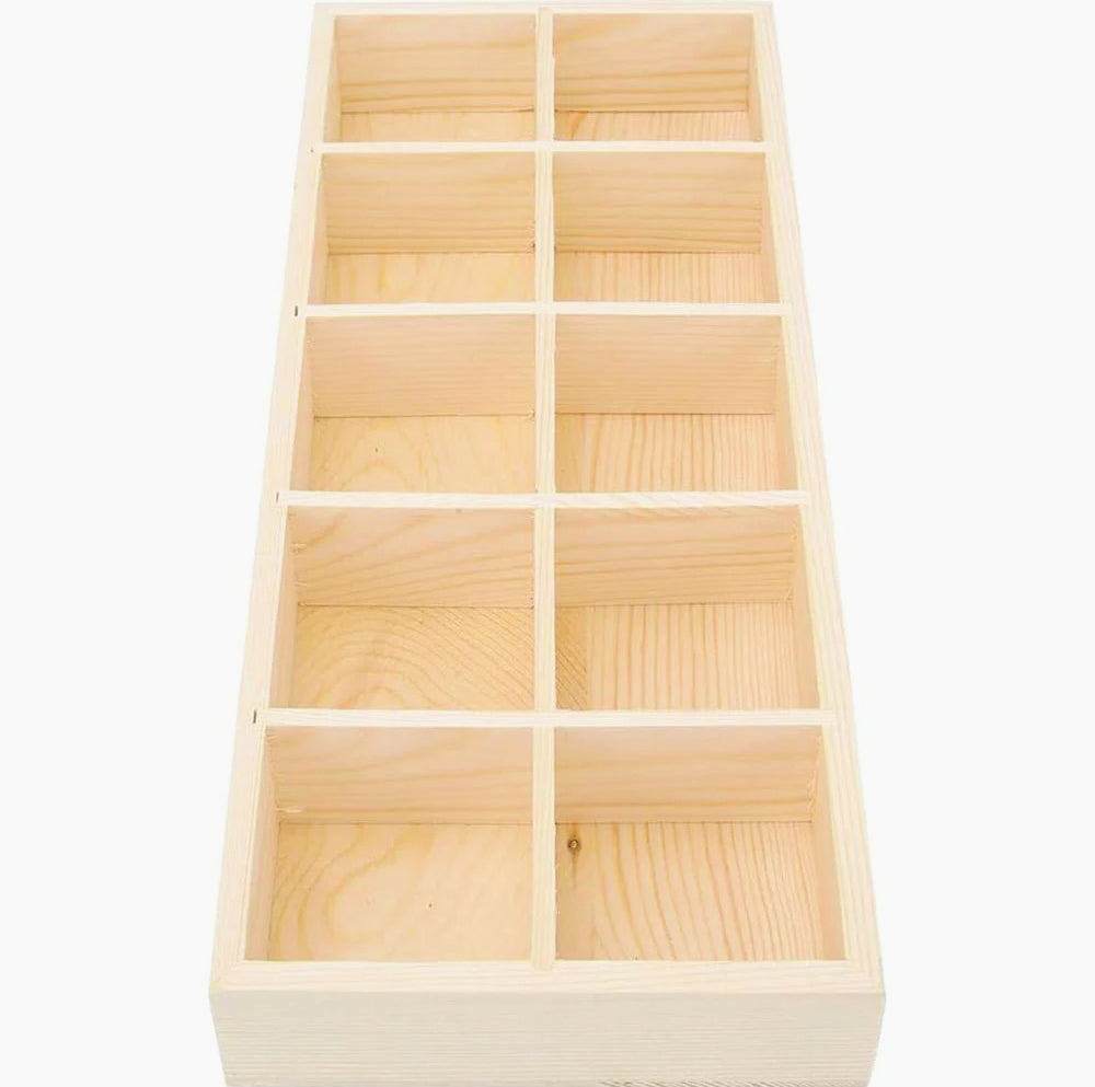 Scatola legno personalizzabile porta bustine tè con decoupage - ambraled