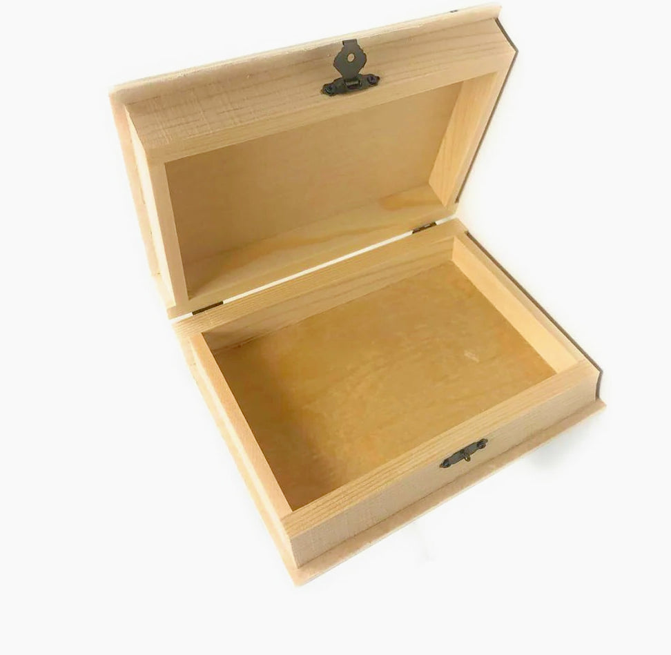Scatola a forma di libro in legno per decoupage, gioielli e minuterie - ambraled
