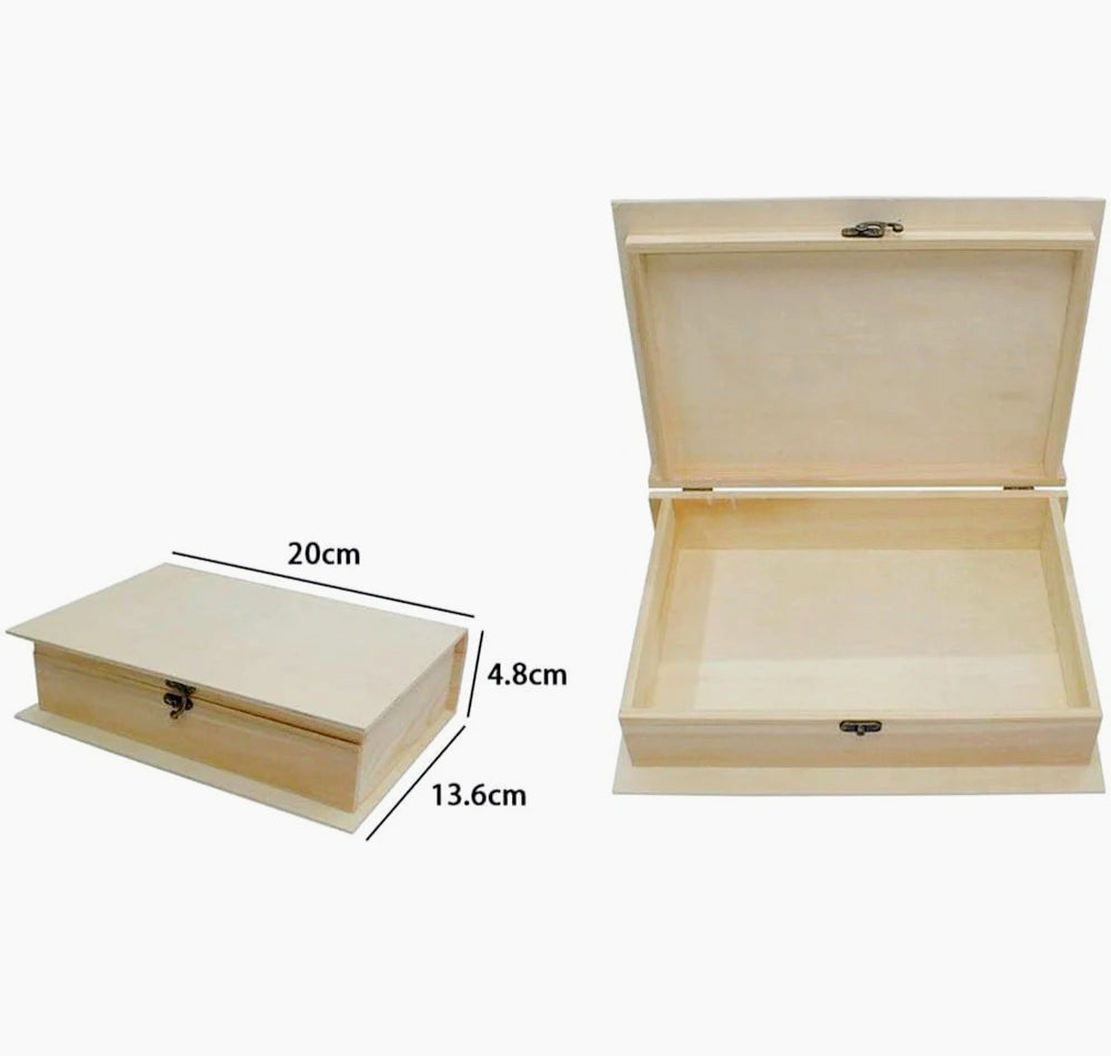 Scatola a forma di libro in legno per decoupage, gioielli e minuterie - ambraled