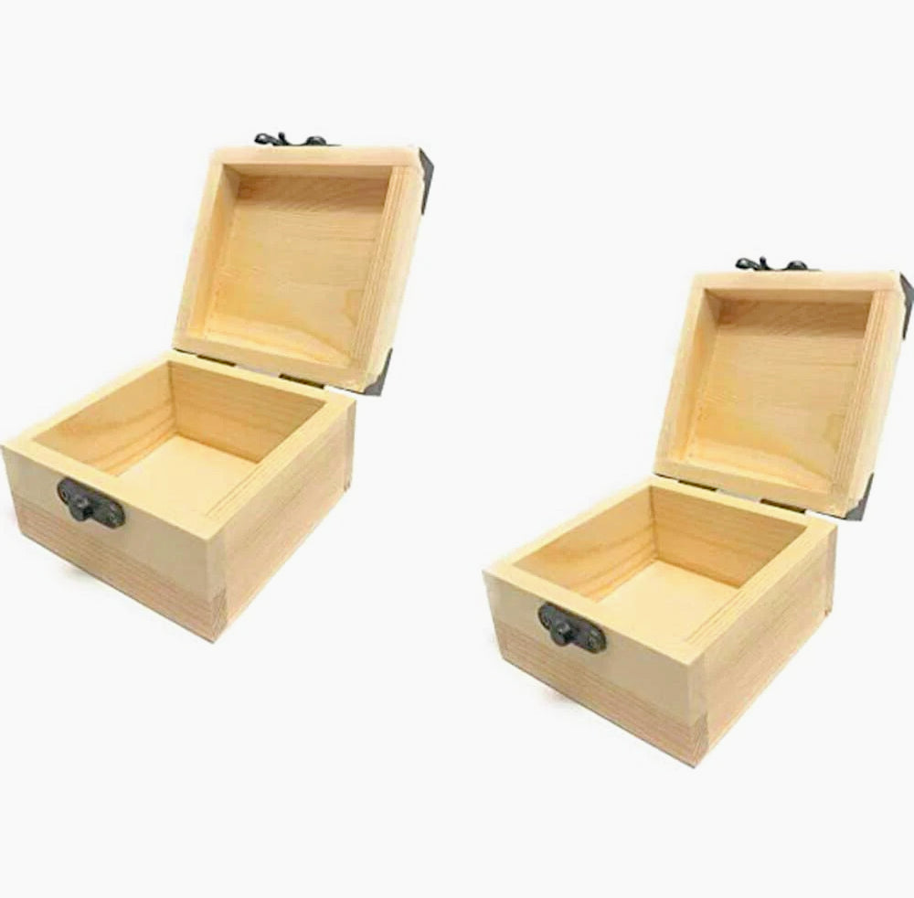 Scatole in legno 2 pezzi con chiusura a clip per decoupage e portaoggetti - ambraled