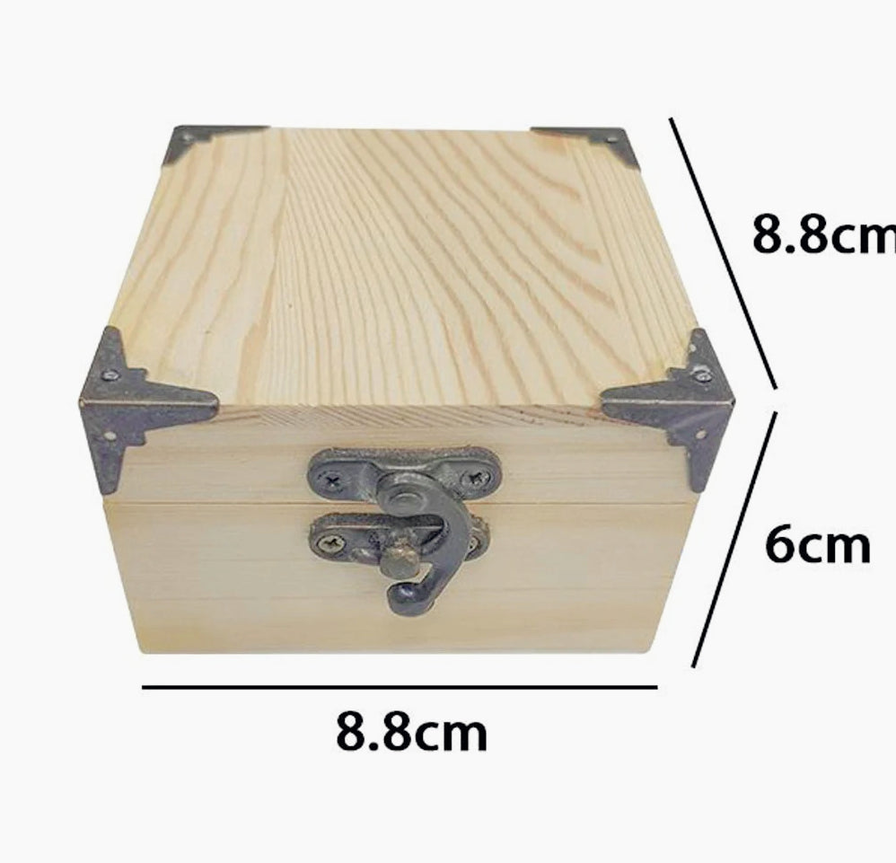 Scatole in legno 2 pezzi con chiusura a clip per decoupage e portaoggetti - ambraled