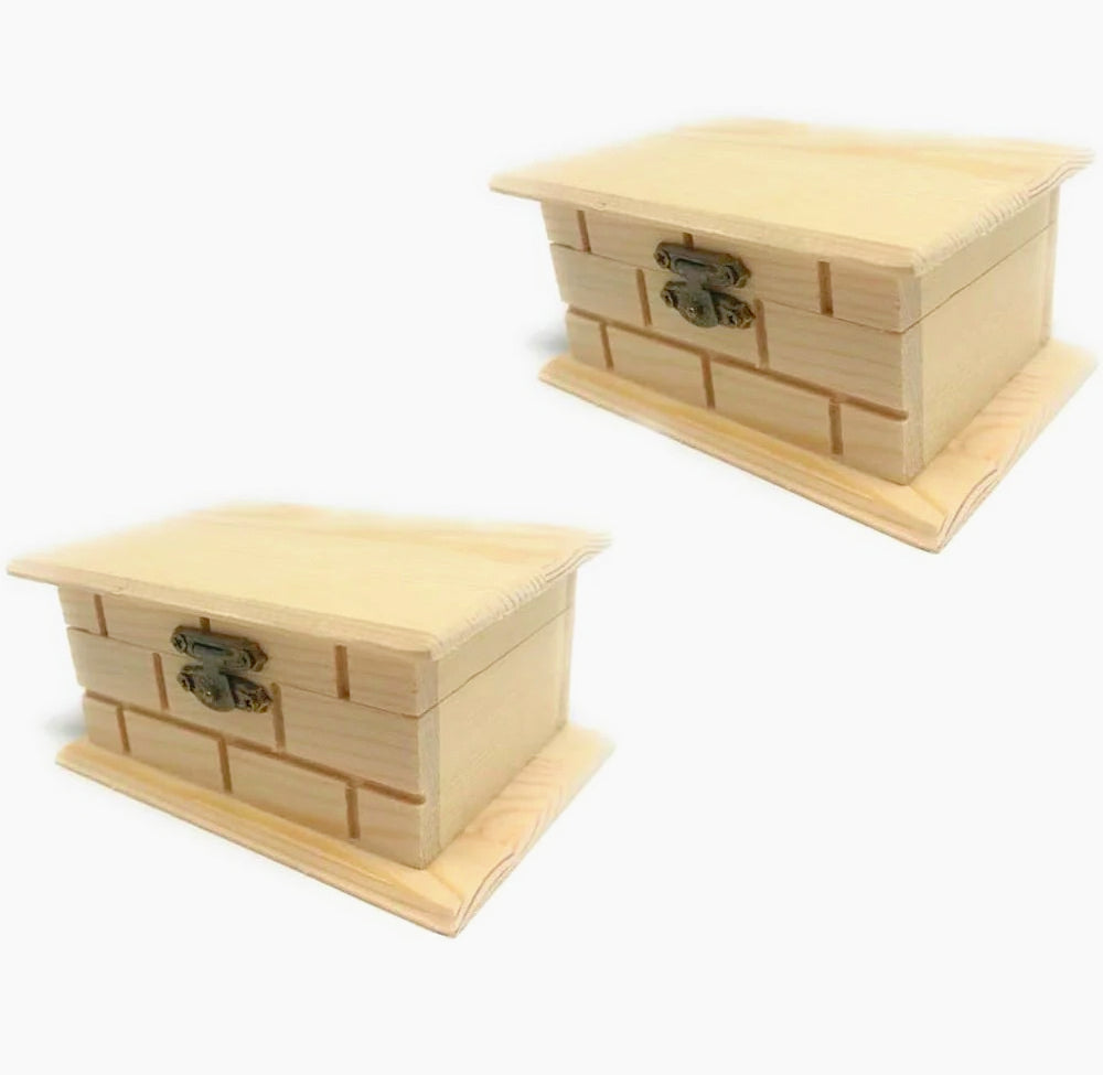 Scatole in legno 2 pezzi per decoupage effetto mattone - ambraled