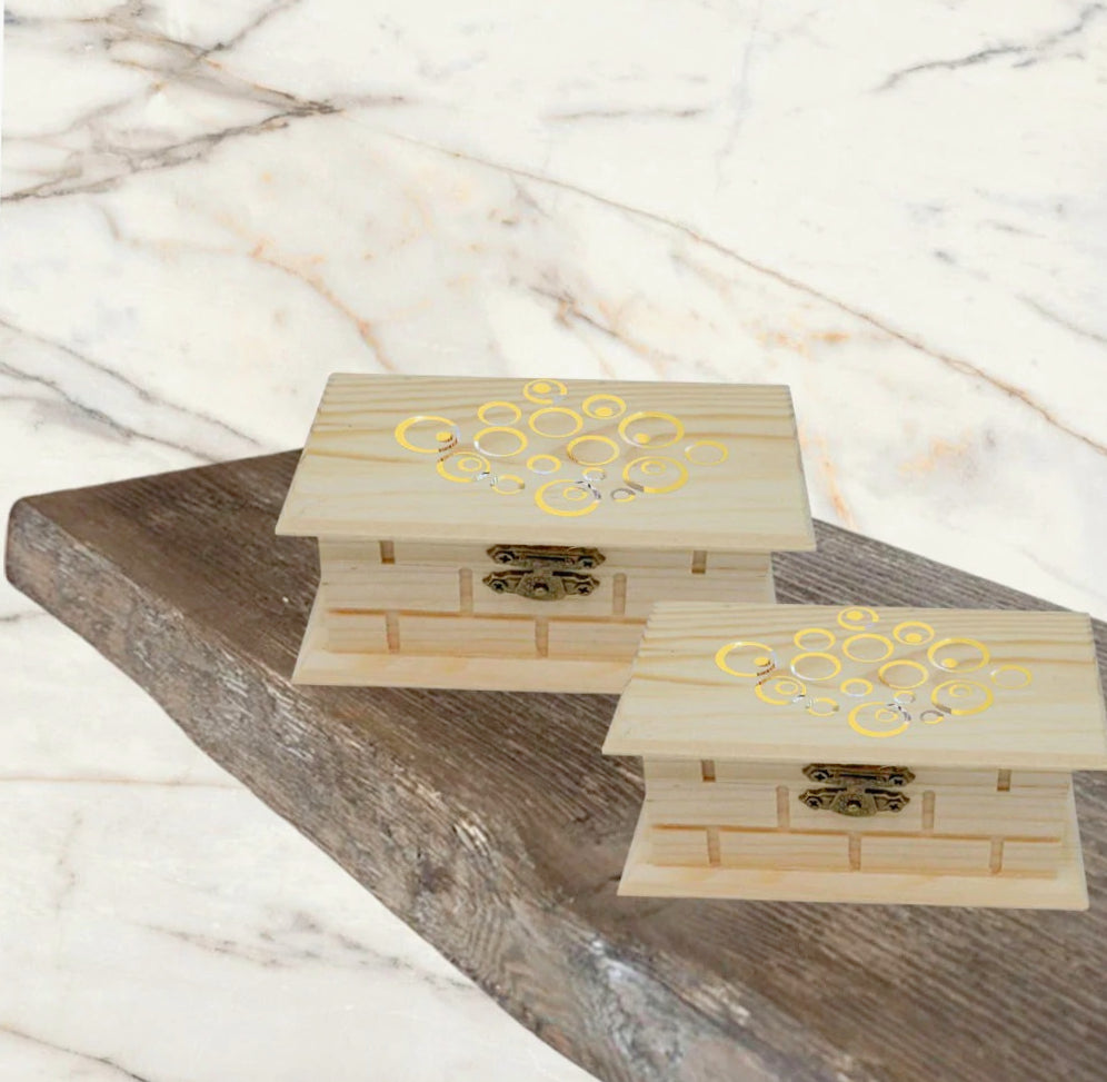 Scatole in legno 2 pezzi per decoupage effetto mattone - ambraled