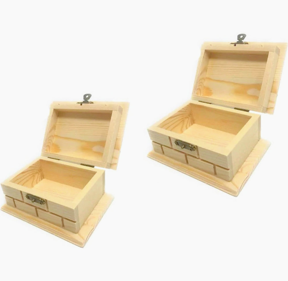 Scatole in legno 2 pezzi per decoupage effetto mattone - ambraled