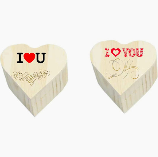 Scatole in legno a forma di cuore 2 pezzi per decoupage e decorazione - ambraled