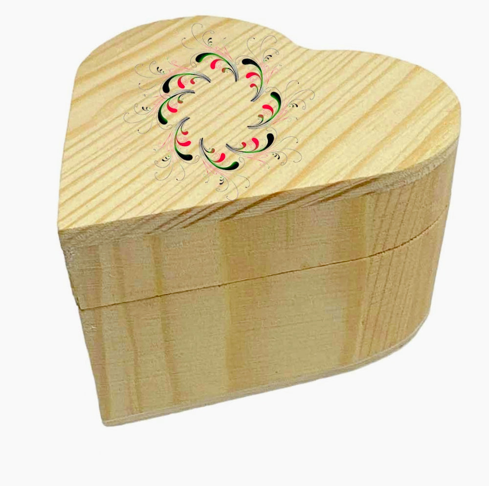 Scatole in legno a forma di cuore 2 pezzi per decoupage e decorazione - ambraled