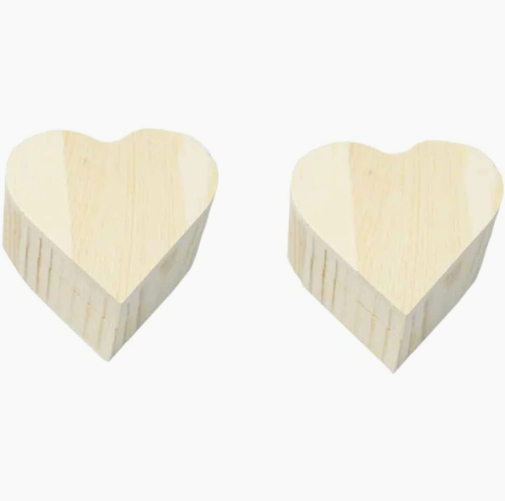 Scatole in legno a forma di cuore 2 pezzi per decoupage e decorazione - ambraled
