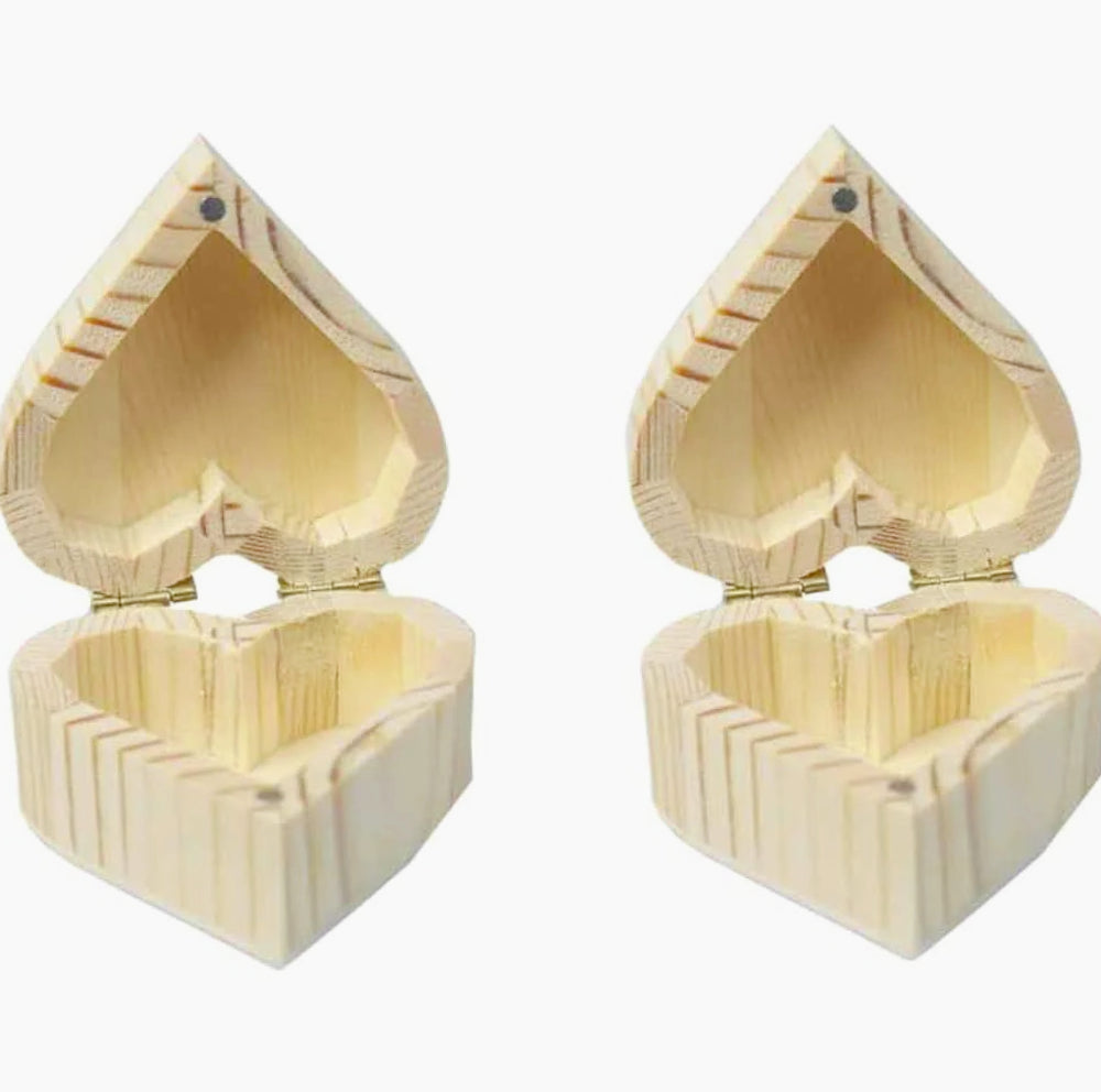 Scatole in legno a forma di cuore 2 pezzi per decoupage e decorazione - ambraled