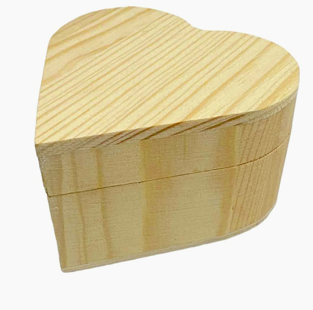 Scatole in legno a forma di cuore 2 pezzi per decoupage e decorazione - ambraled