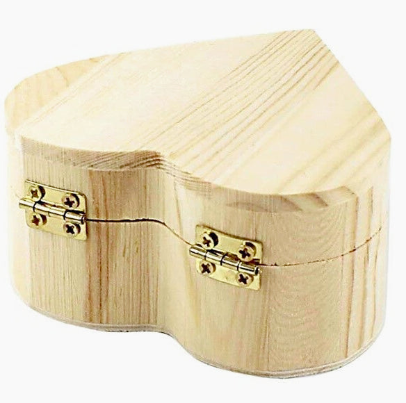Scatole in legno a forma di cuore 2 pezzi per decoupage e decorazione - ambraled