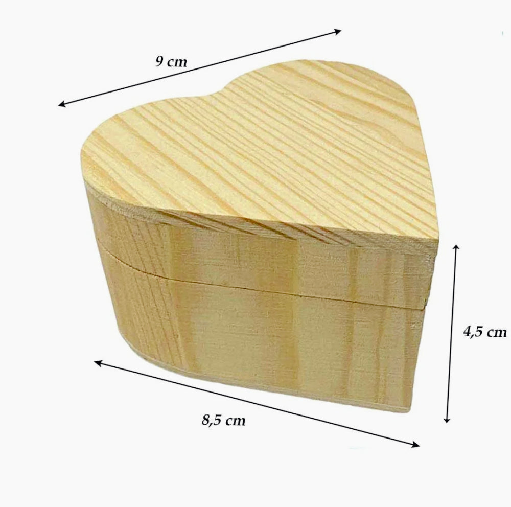 Scatole in legno a forma di cuore 2 pezzi per decoupage e decorazione - ambraled