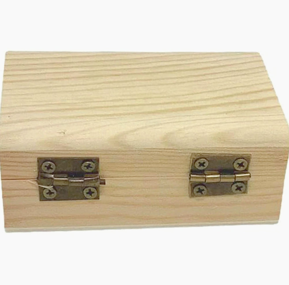 Set 2 scatole in legno rettangolari con chiusura a clip, per decoupage - ambraled
