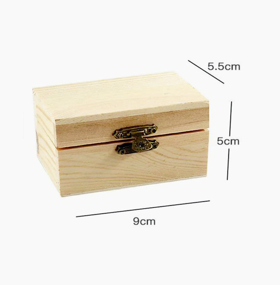 Set 2 scatole in legno rettangolari con chiusura a clip, per decoupage - ambraled