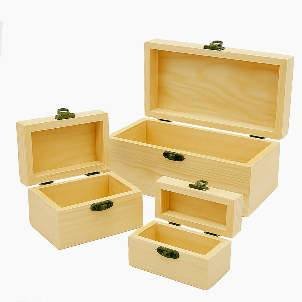Set 3 scatole in legno per decoupage e pittura decorativa - ambraled