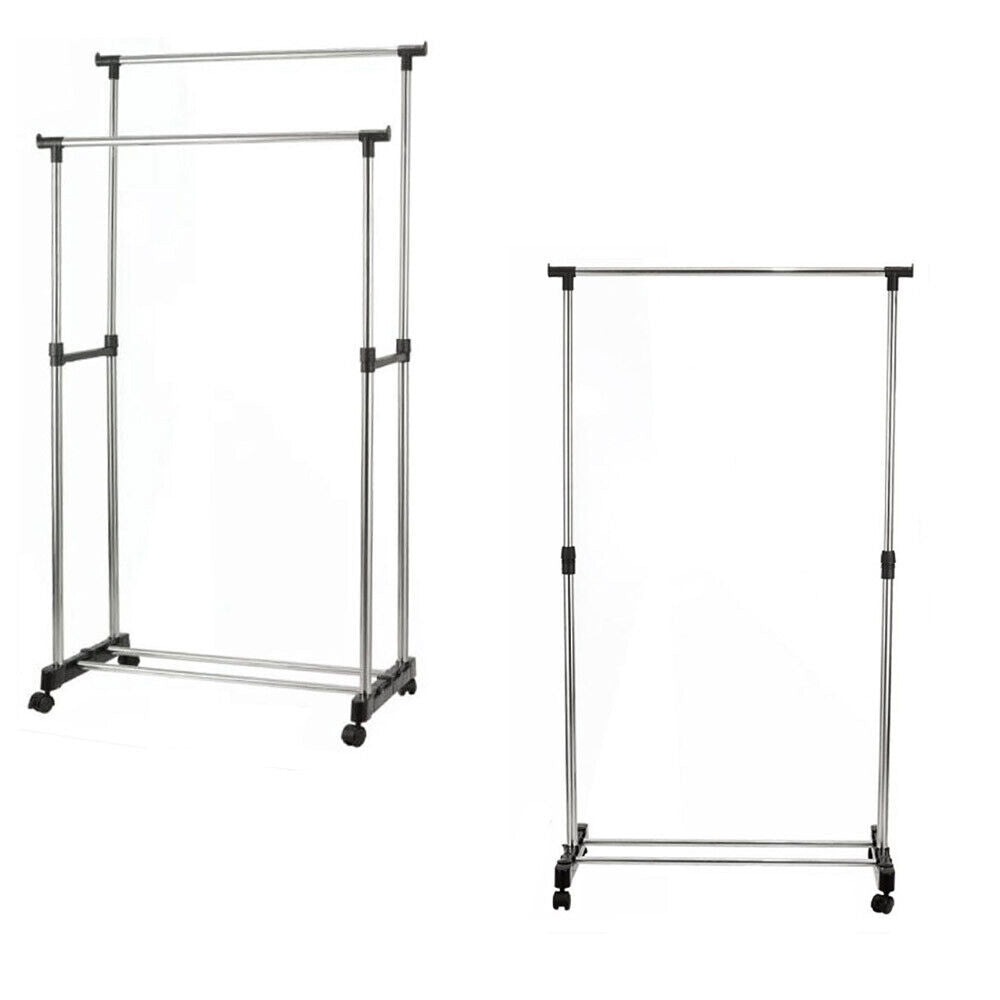 Stand appendiabiti altezza regolabile  con ruote singolo e doppio - ambraled