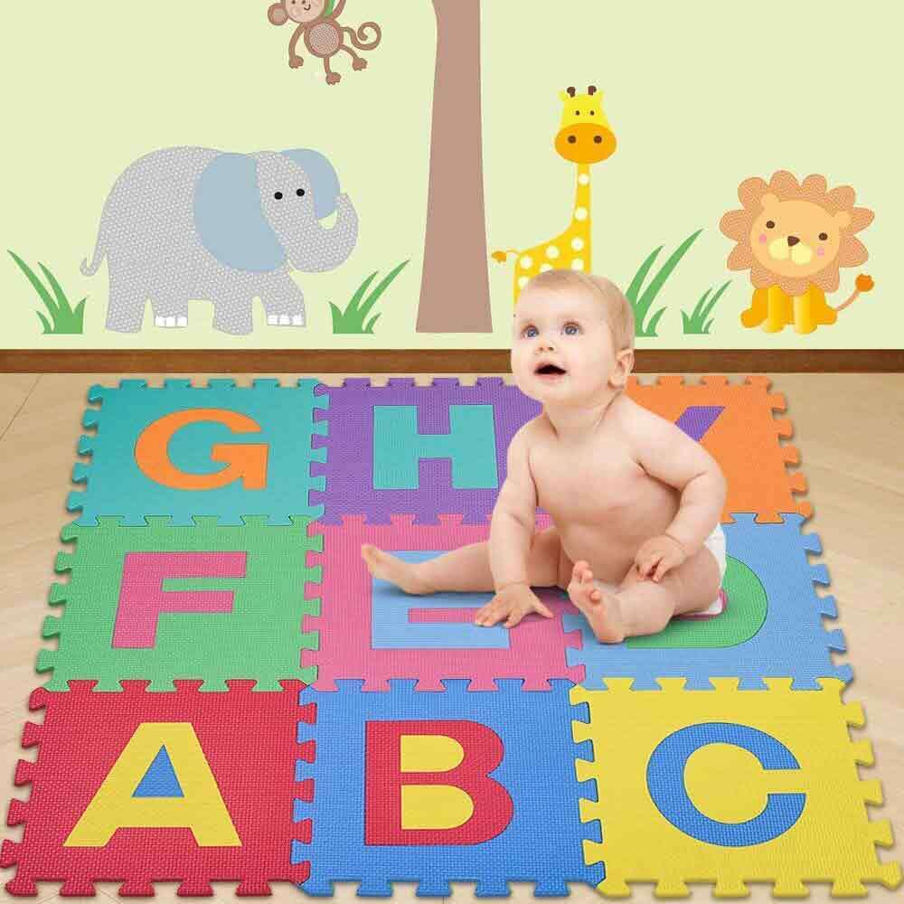 Tappeto puzzle da comporre 10 pezzi in schiuma antiurto lavabile - ambraled
