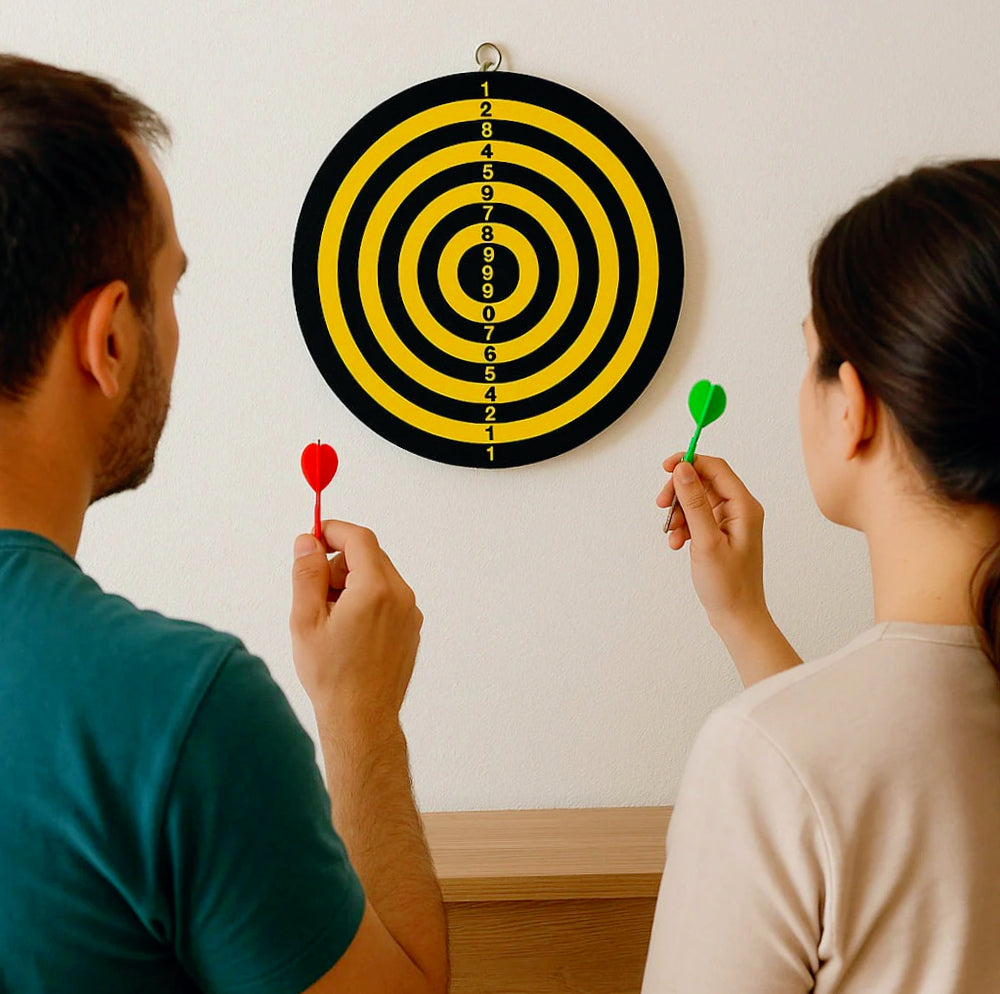 Bersaglio freccette 25cm – tiro a segno doppio lato con gancio - ambraled