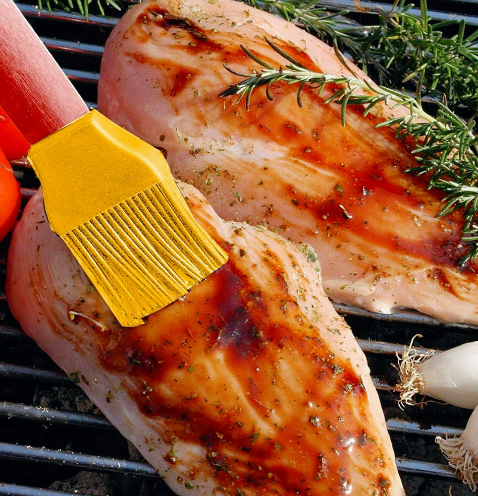 3 Accessori Barbecue – Coltello, Forchettone e Pennello in Silicone (Acciaio Inox) - ambraled