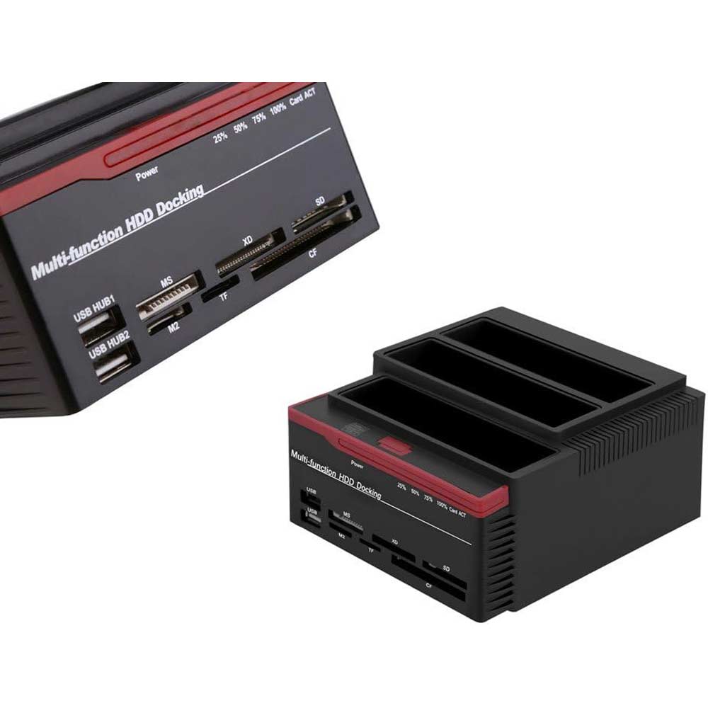 Docking Station 3 Hard Disk IDE Sata 2,5” 3,5” hub USB 2.0 SD tf xd - ambraled