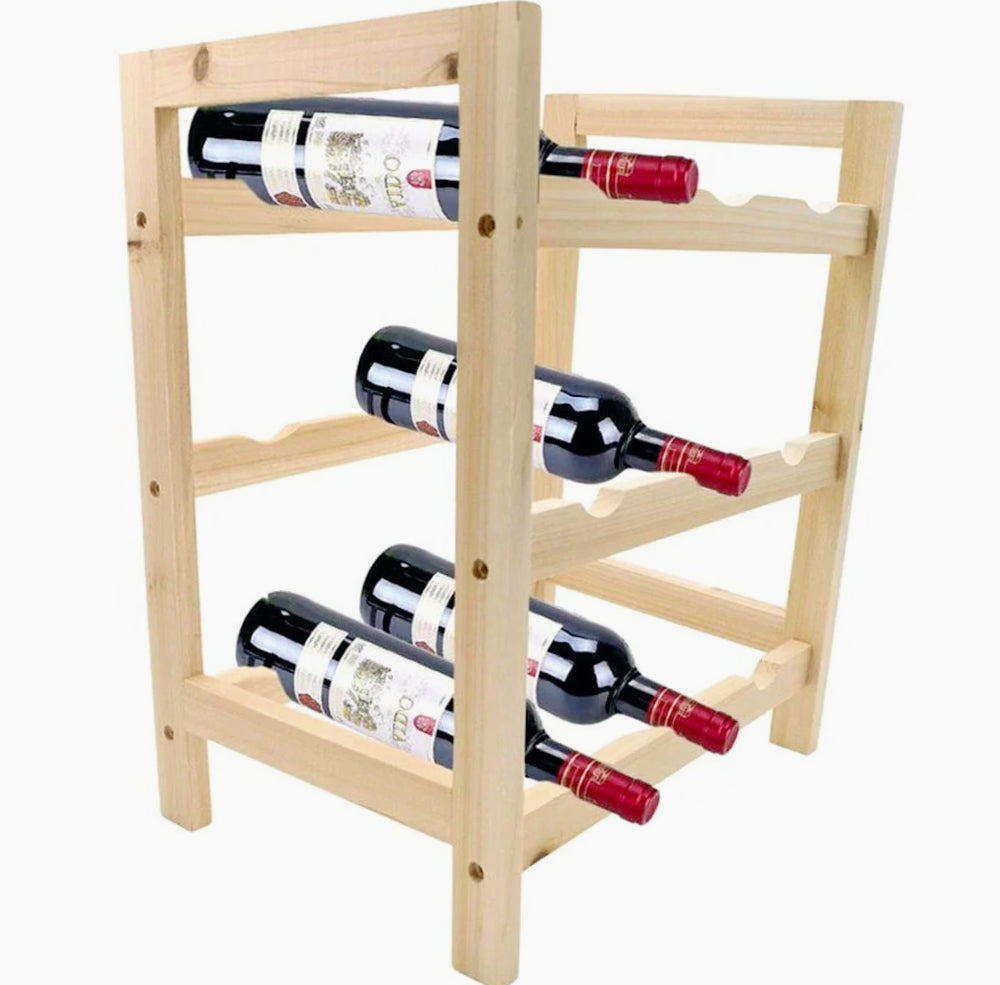 Cantinetta legno 9 posti – 3 ripiani per bottiglie di vino - ambraled