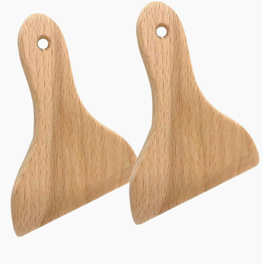 Set 2 spatole raclette in legno da 14,5 cm, per raschiatura e servizio - ambraled