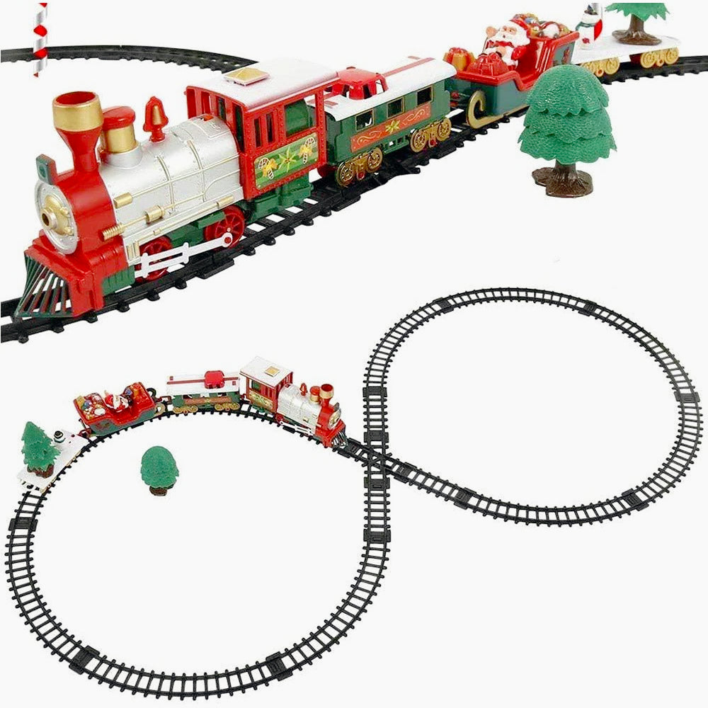 Trenino di Natale su binario 22PZ – Con luci, suoni e pista natalizia per decorare l’albero