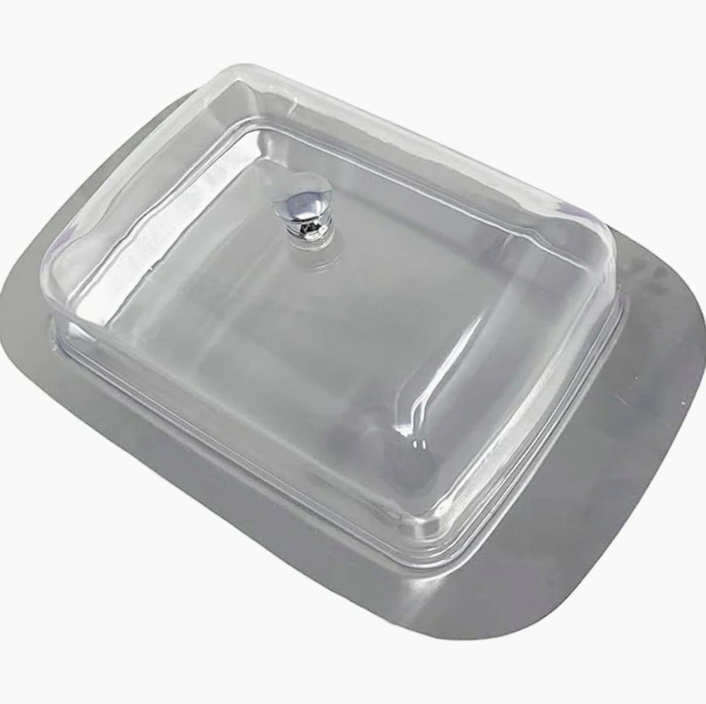 Vassoio porta burro in alluminio con coperchio e contenitore – Pratico e elegante per tavola