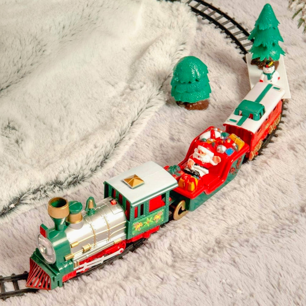Trenino di Natale su binario 22PZ – Con luci, suoni e pista natalizia per decorare l’albero