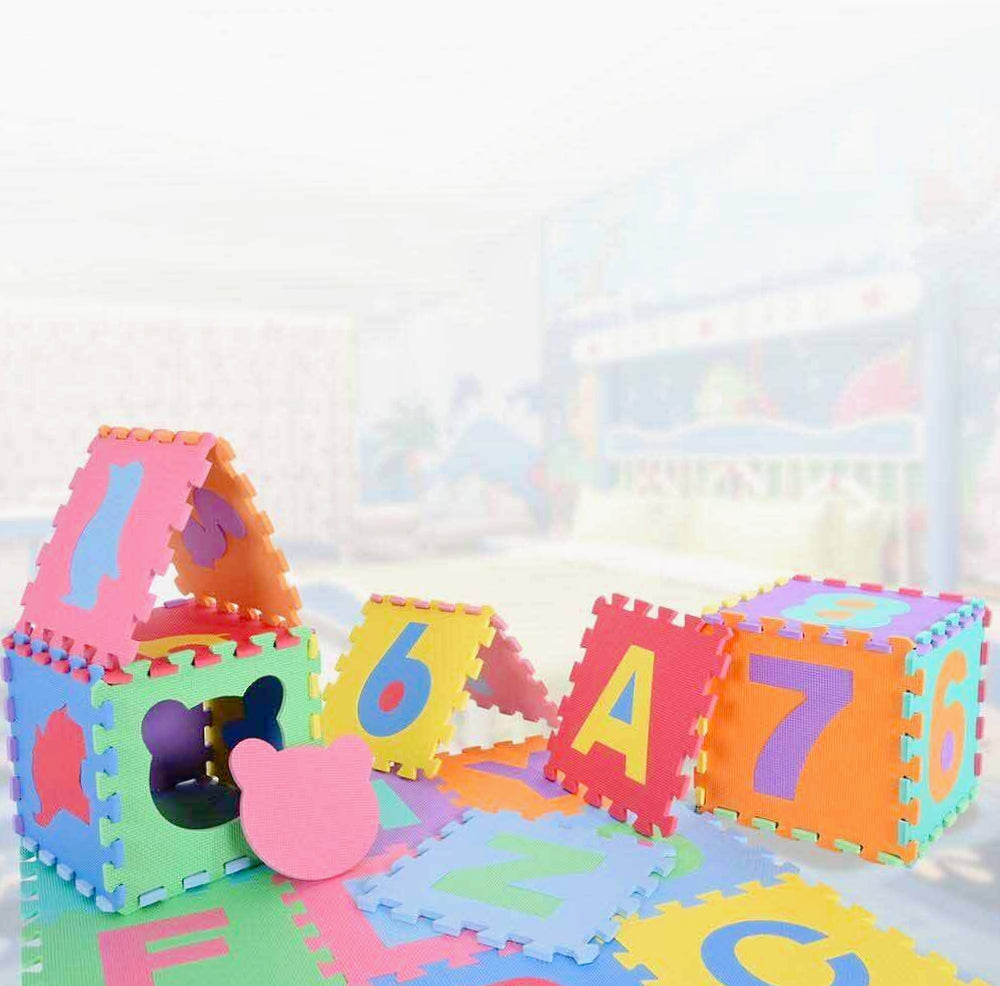 Tappeto puzzle 10 pezzi in schiuma antiurto lavabile - Gioco educativo e sicuro per bambini
