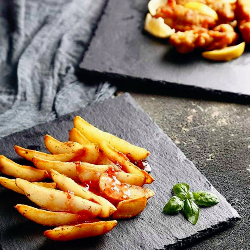 Vassoio da portata quadrato in ardesia – 20x20 cm, piatto e minimal per aperitivi e presentazioni raffinate