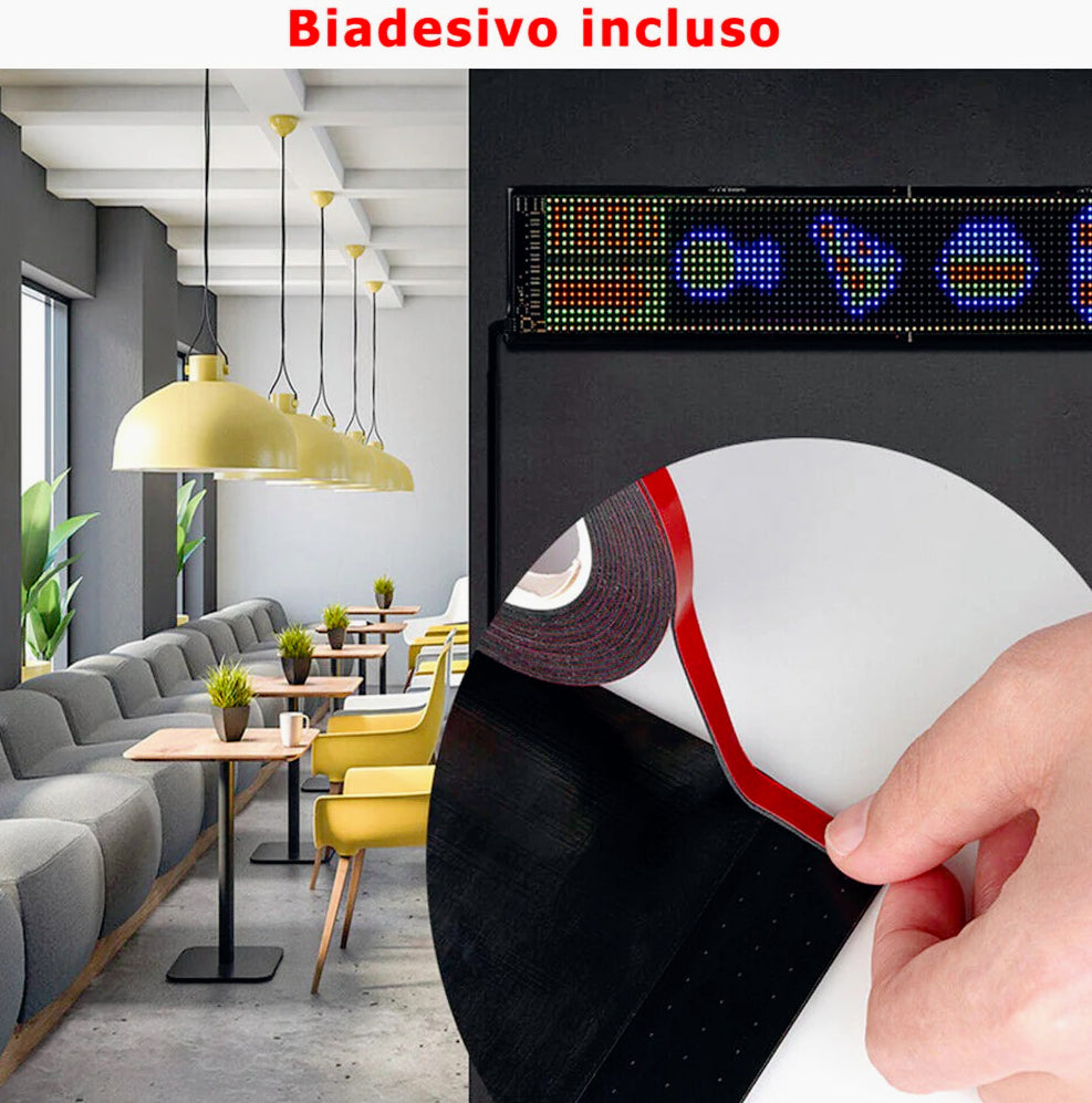 Tabella display LED RGB flessibile programmabile – Con telecomando e app per personalizzare luci e colori