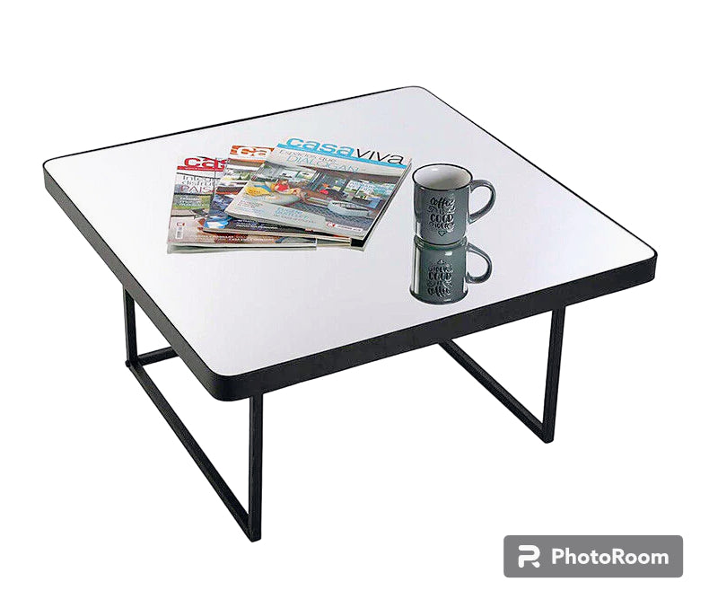 Tavolino rettangolare a specchio con piedini in metallo - Elegante per soggiorno