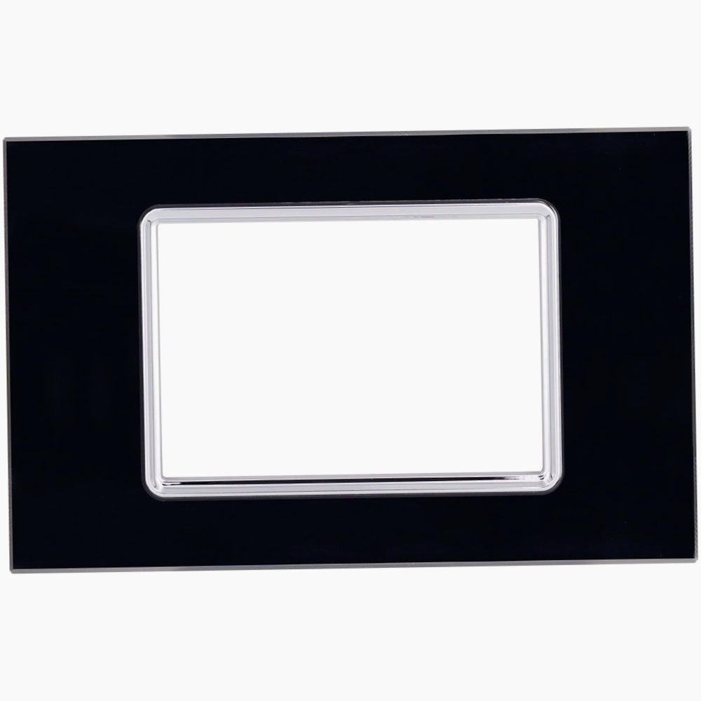 Placchetta in Vetro Nero 3-7 Posti – Compatibile con Living Light Cassetta 503