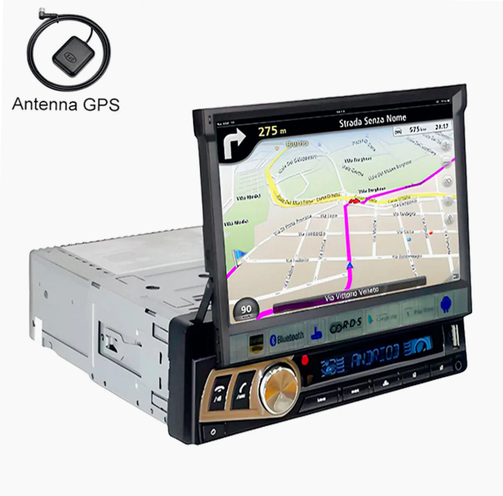 Autoradio 1 DIN 7" a scomparsa – Touch screen, Bluetooth, GPS, Android - ambraled