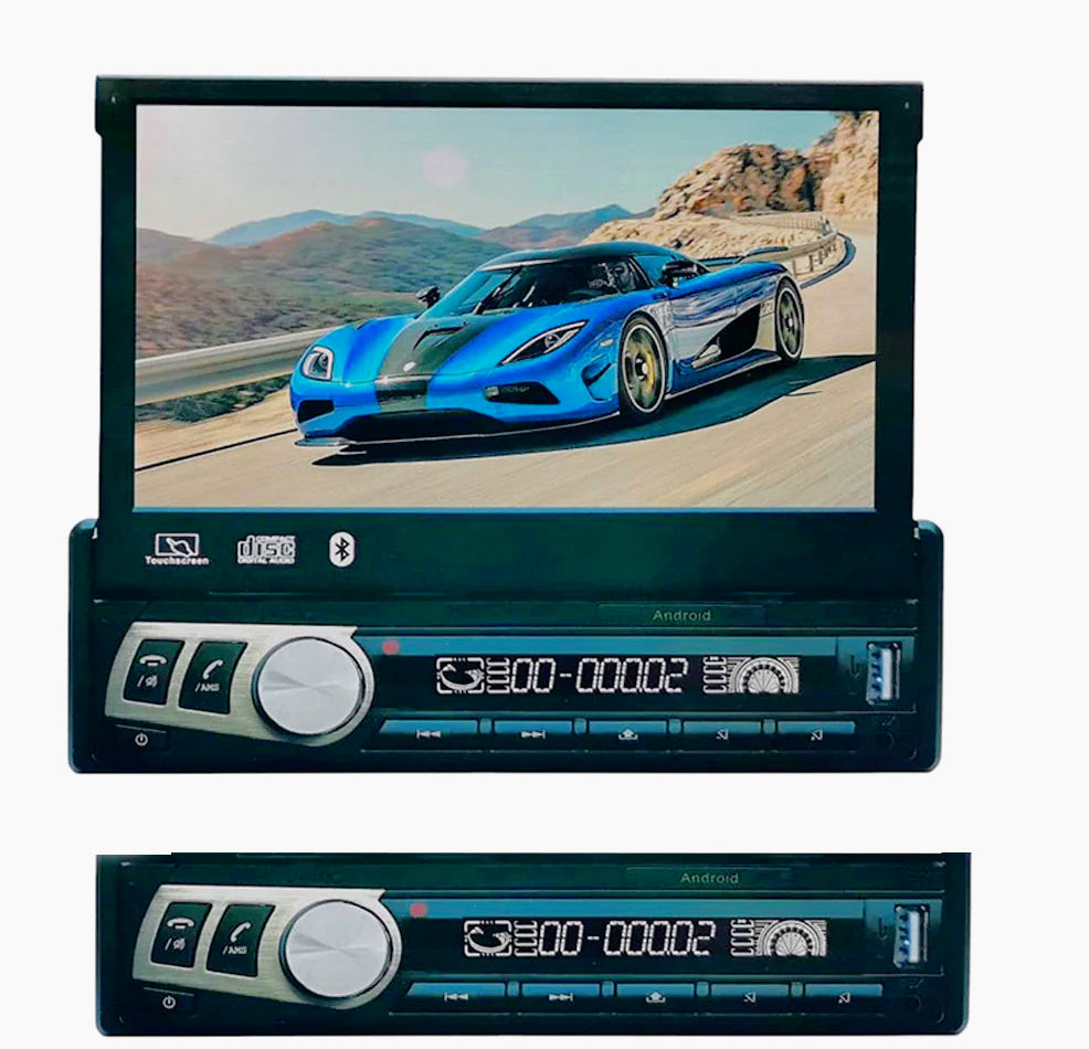 Autoradio 1 DIN 7" a scomparsa – Touch screen, Bluetooth, GPS, Android - ambraled