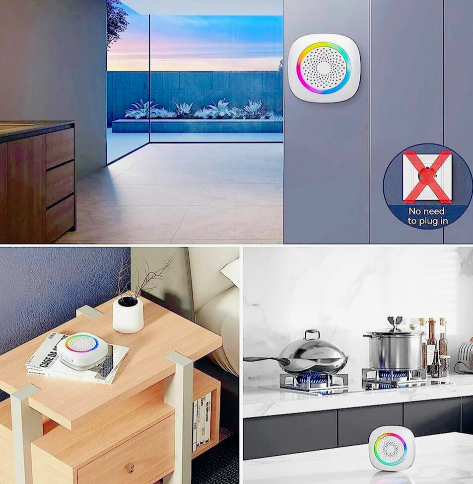 Campanello wireless 300m – 60 melodie, LED RGB, per non udenti - ambraled