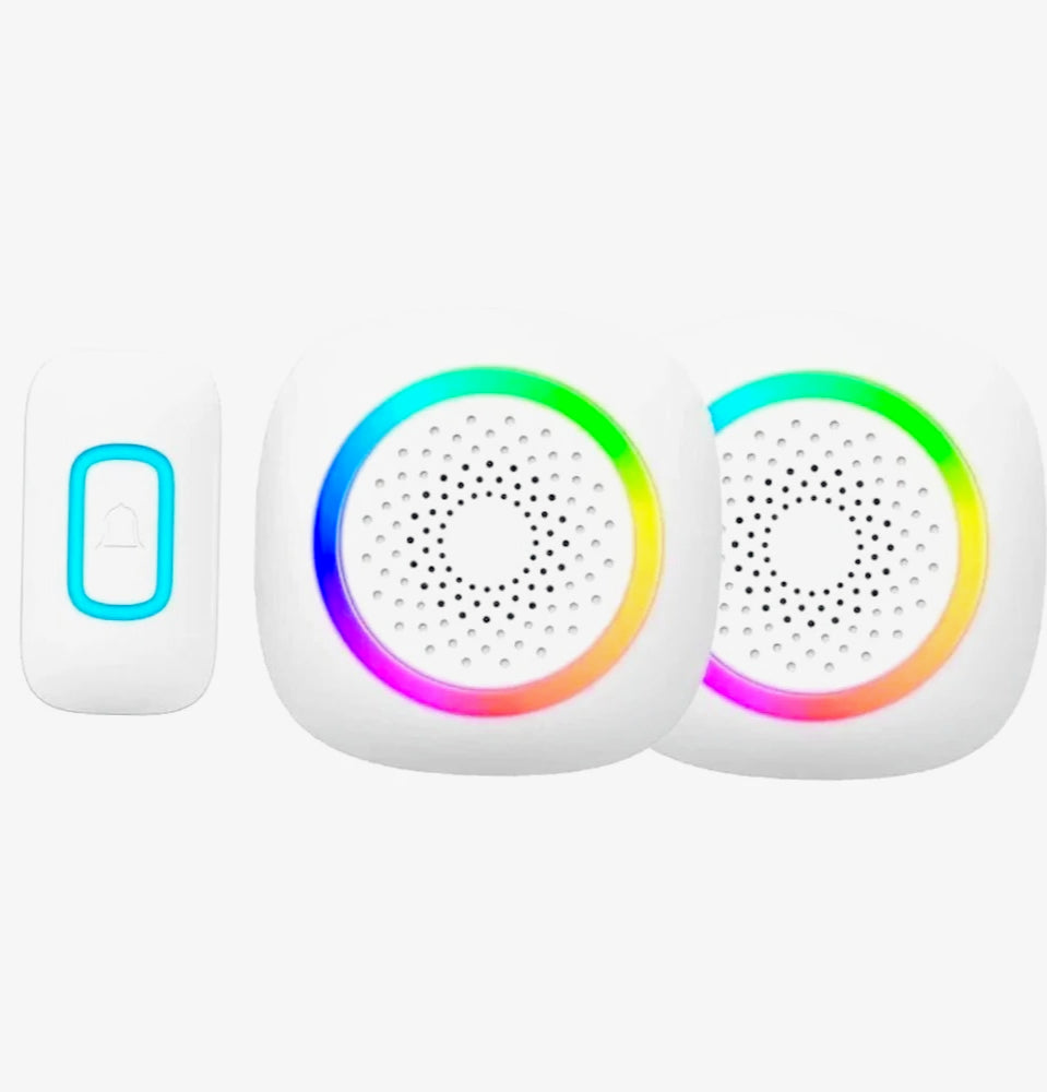 Campanello wireless 300m – 60 melodie, LED RGB, per non udenti - ambraled