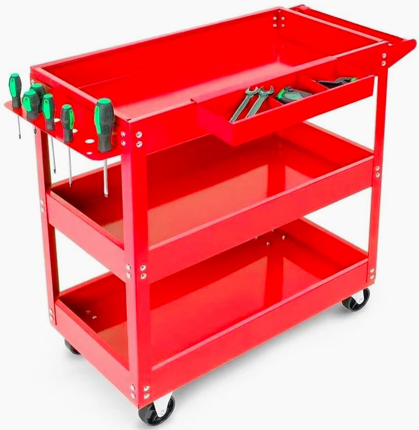 Carrello attrezzi 3 ripiani da officina con ruote - ambraled