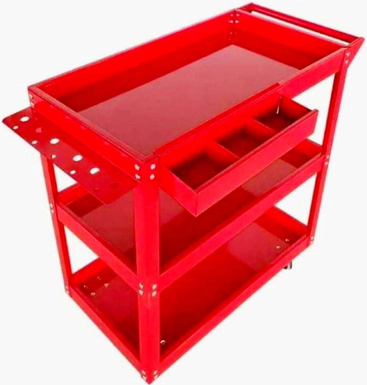 Carrello attrezzi 3 ripiani da officina con ruote - ambraled